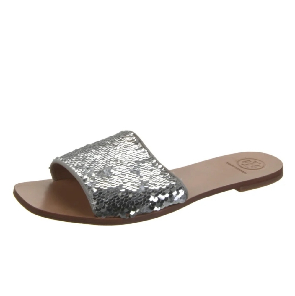 TORY BURCH SILVER SEQUINS EMBELLISHMENTS